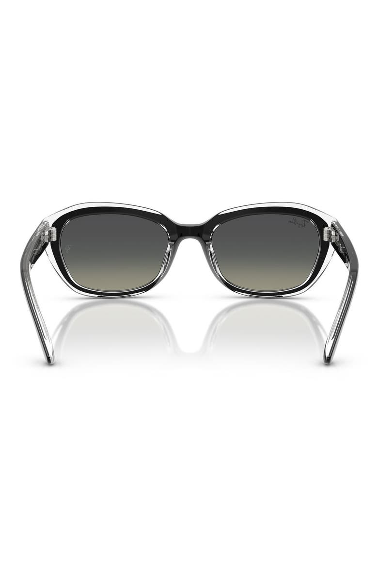 Kids' 48mm Irregular Sunglasses, Alternate, color, BLACK ON TRANSPARENT / GREY