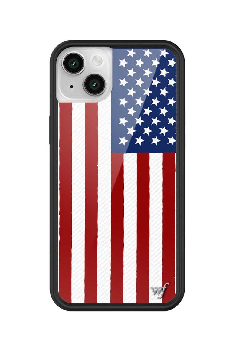 American Flag iPhone Case, Alternate, color, Red