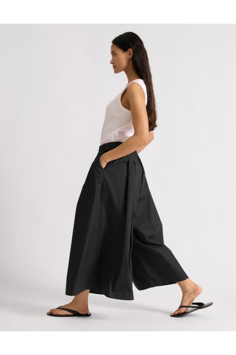 Cotton Super Wide Leg Culottes, Alternate, color, Black