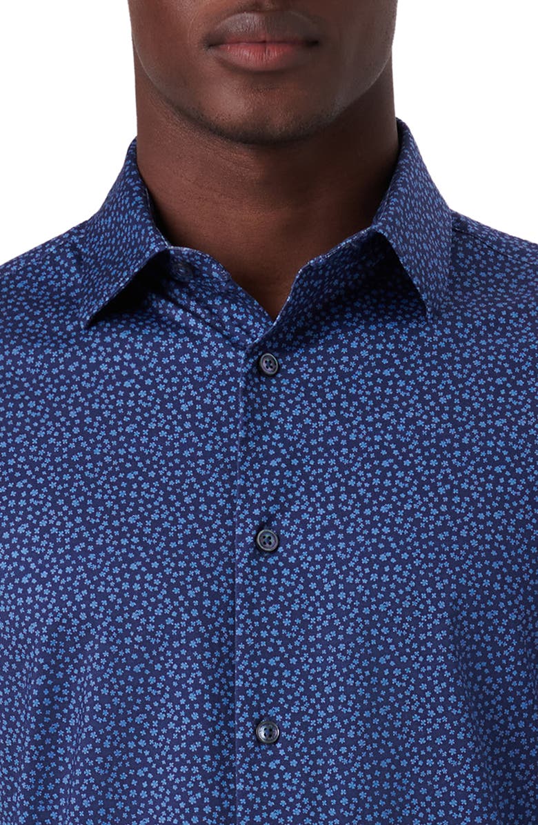 Bugatchi OoohCotton<sup>®</sup> Floral Print Button-Up Shirt, Alternate, color, 