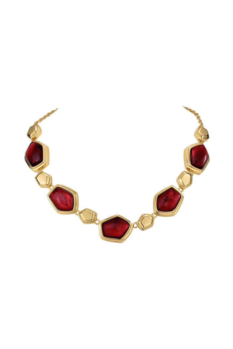 Red Velvet Necklace, Main, color, Red & Gold