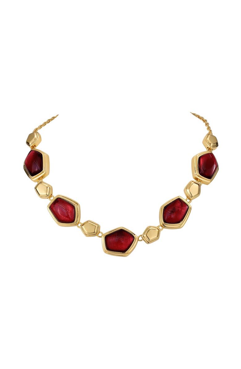 RC RETRO CHIC Red Velvet Necklace, Main, color, Red & Gold