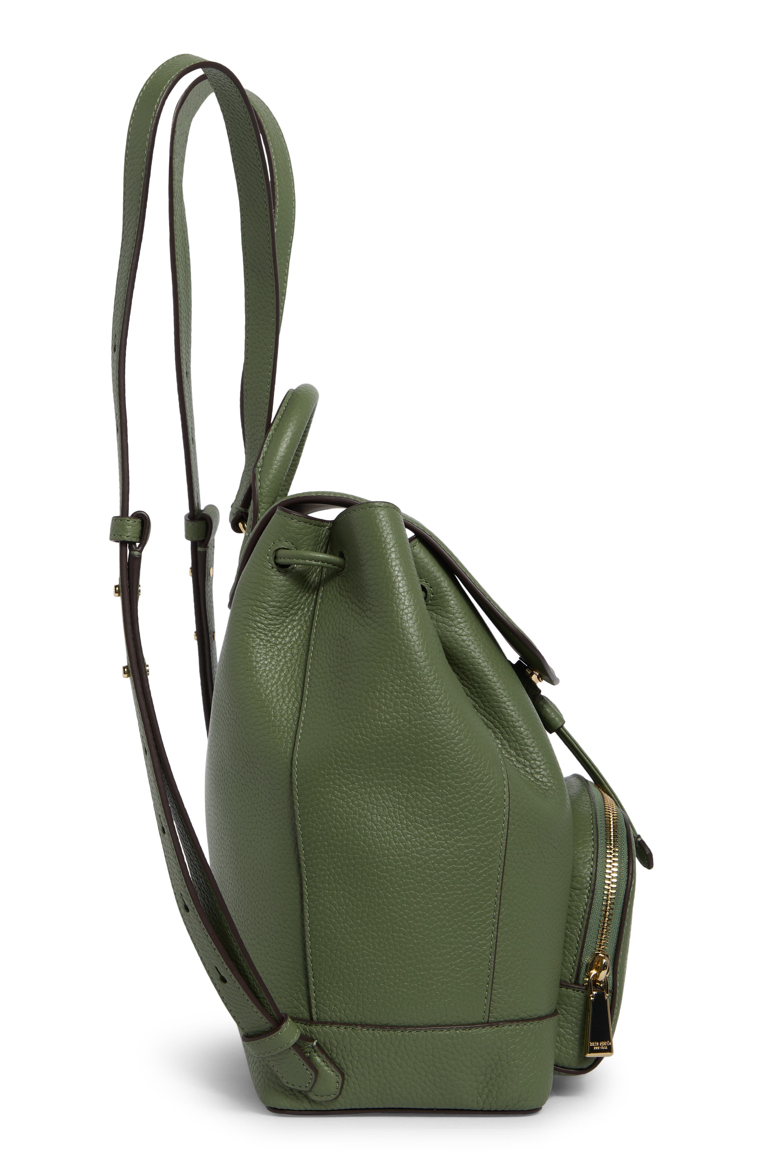 Pebbled Leather Backpack, Alternate, color, CEDAR STAND