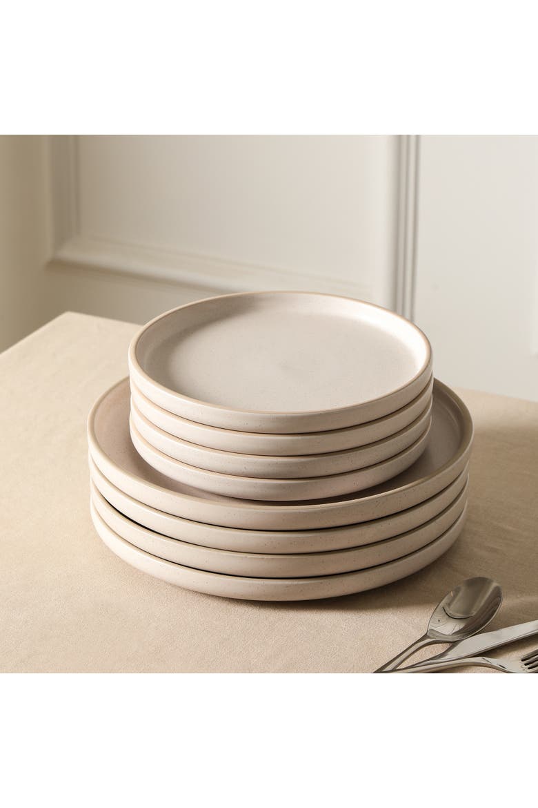 Amber Stoneware 12-Piece Dinnerware Set, Alternate, color, White Speckled