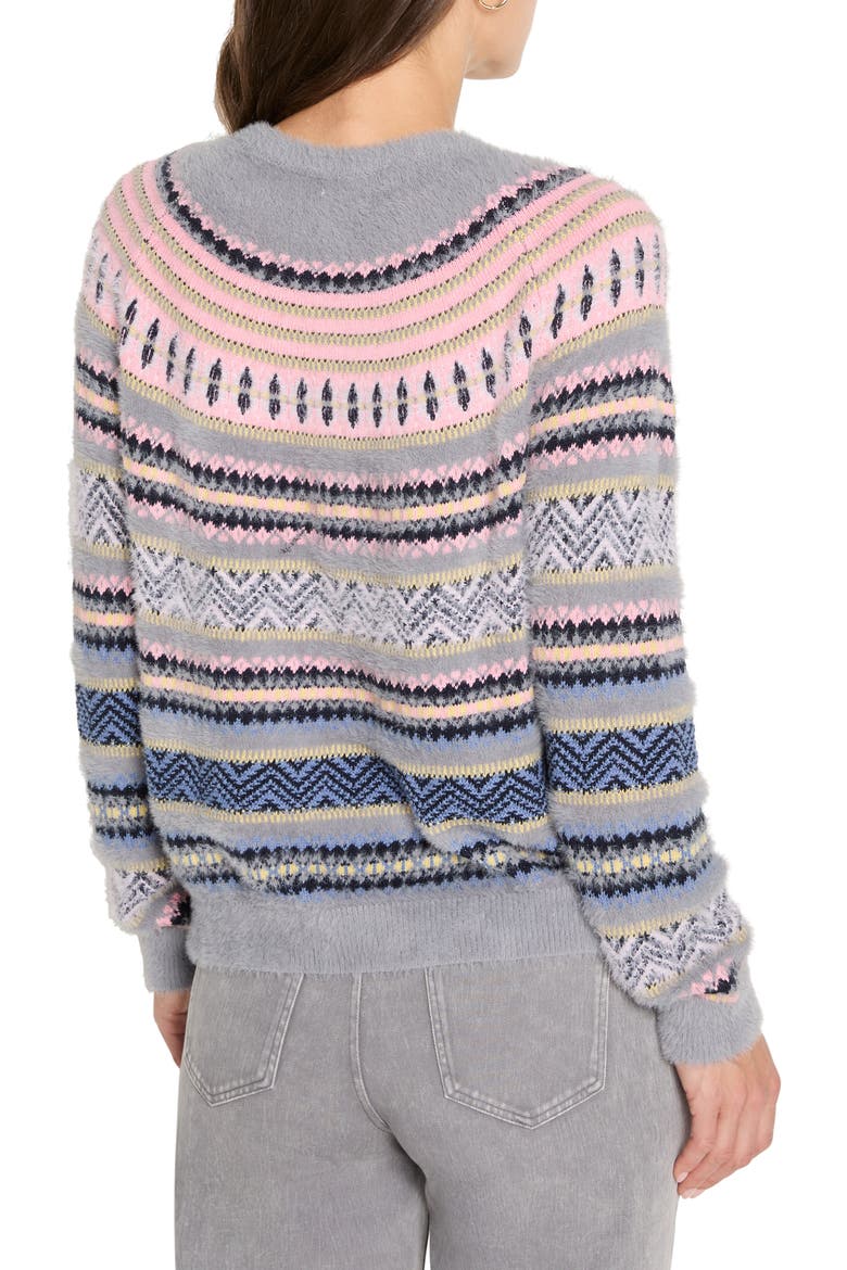 Cozy Fair Isle Sweater, Alternate, color, GREY MULTI