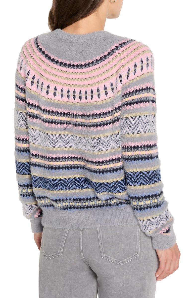 NIC+ZOE Cozy Fair Isle Sweater, Alternate, color, Grey Multi