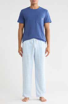 Pocket T-Shirt & Plaid Pajama Pants Set