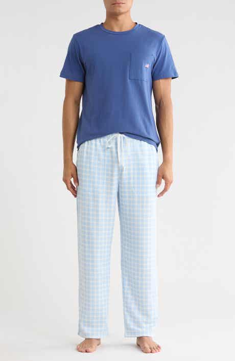 Pocket T-Shirt & Plaid Pajama Pants Set