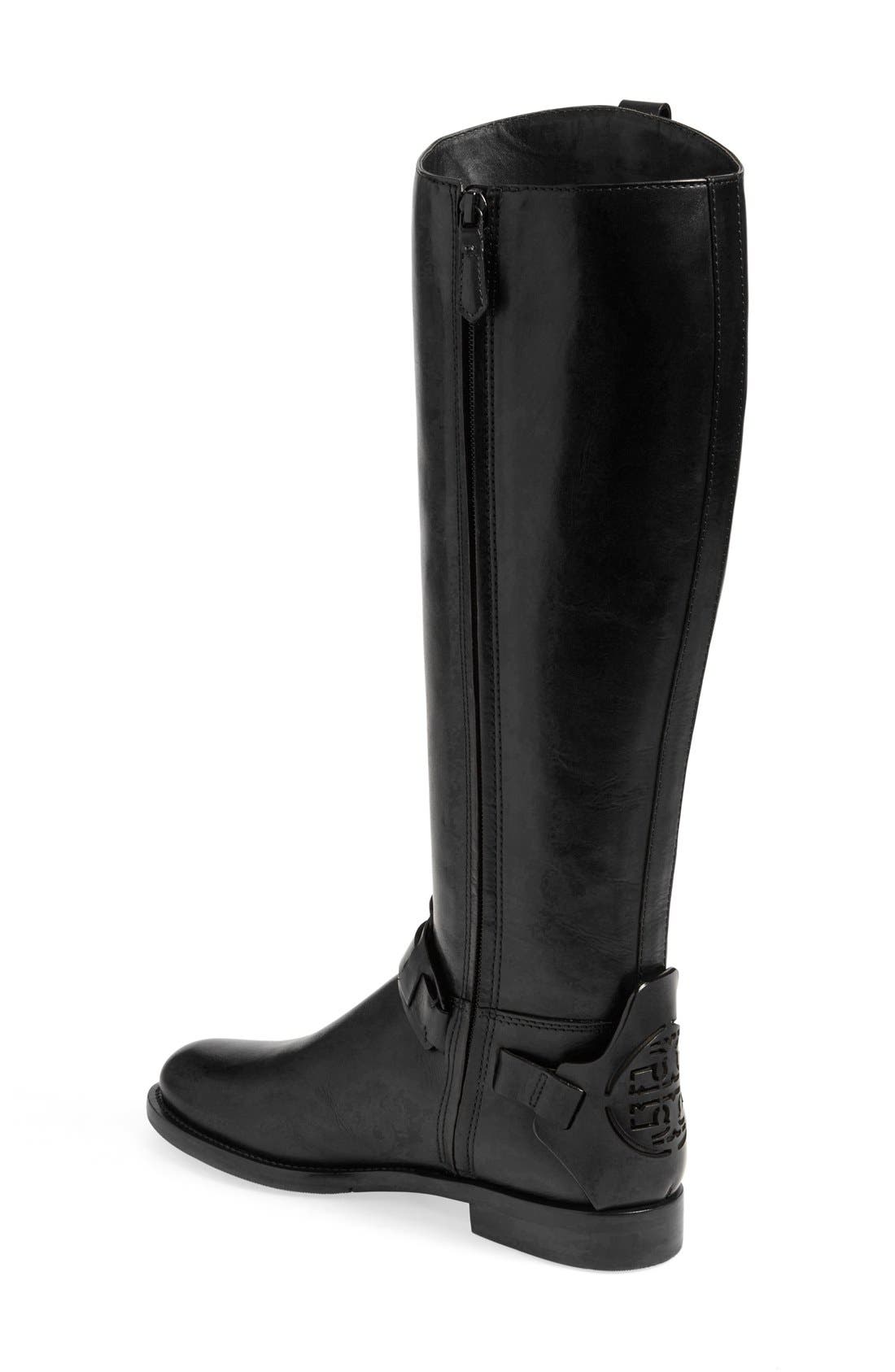 Tory Burch 'Derby' Leather Riding Boot, Alternate, color, 