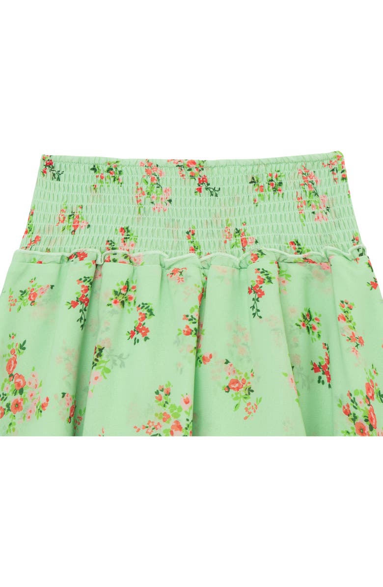 Peek Aren't You Curious Kids' Pixie Floral Print Smocked Tiered Skirt, Alternate, color, Print