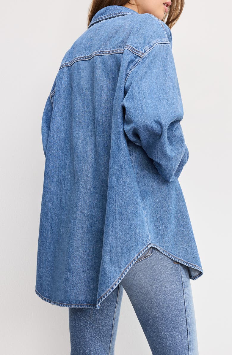 Good American Oversized Denim Shirt, Alternate, color, Indigo1024