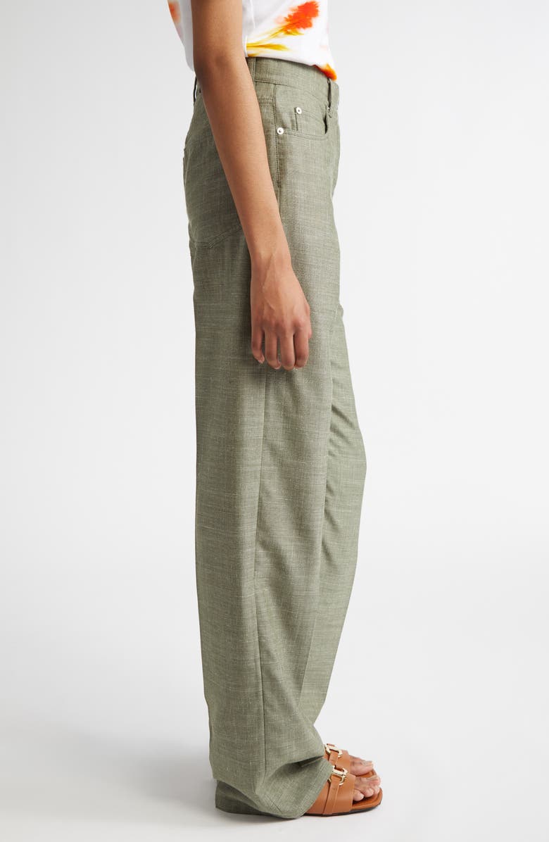 FERRAGAMO Straight Leg Virgin Wool & Silk Blend Pants, Alternate, color, 