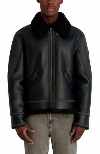 Faux Leather & Faux Shearling Jacket