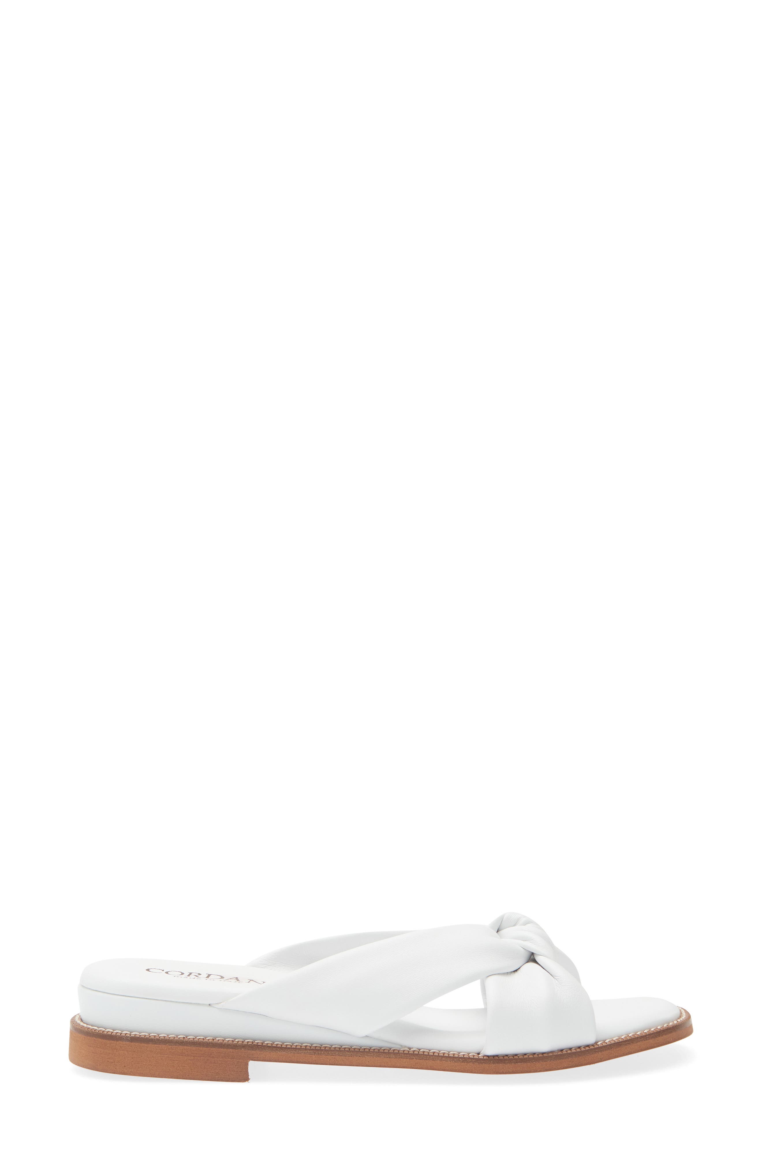 Cordani Hudson Slide Sandal, Alternate, color, White Leather