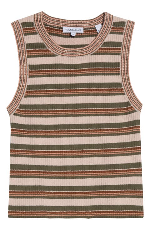 Jerrell Stripe Stretch Cotton Rib Tank Top