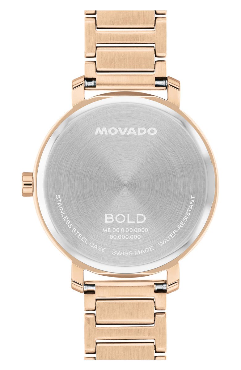 Movado Bold Evolution 2.0 Bracelet Watch, 34mm, Alternate, color, Rose Gold