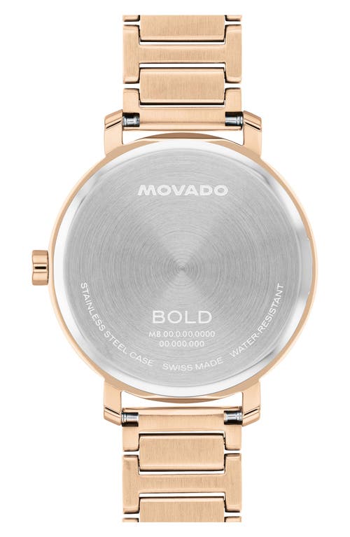Movado Women's Bold Evolution 2.0 Swiss Quartz Ionic Plated Light Rose Gold Steel Watch, 34mm In Rose Gold