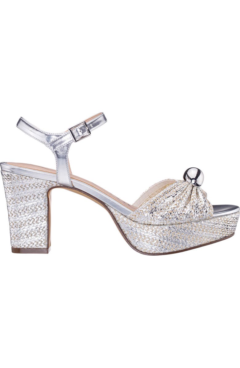 Nina Metallic Block Heel Platform Sandal, Alternate, color, Silver