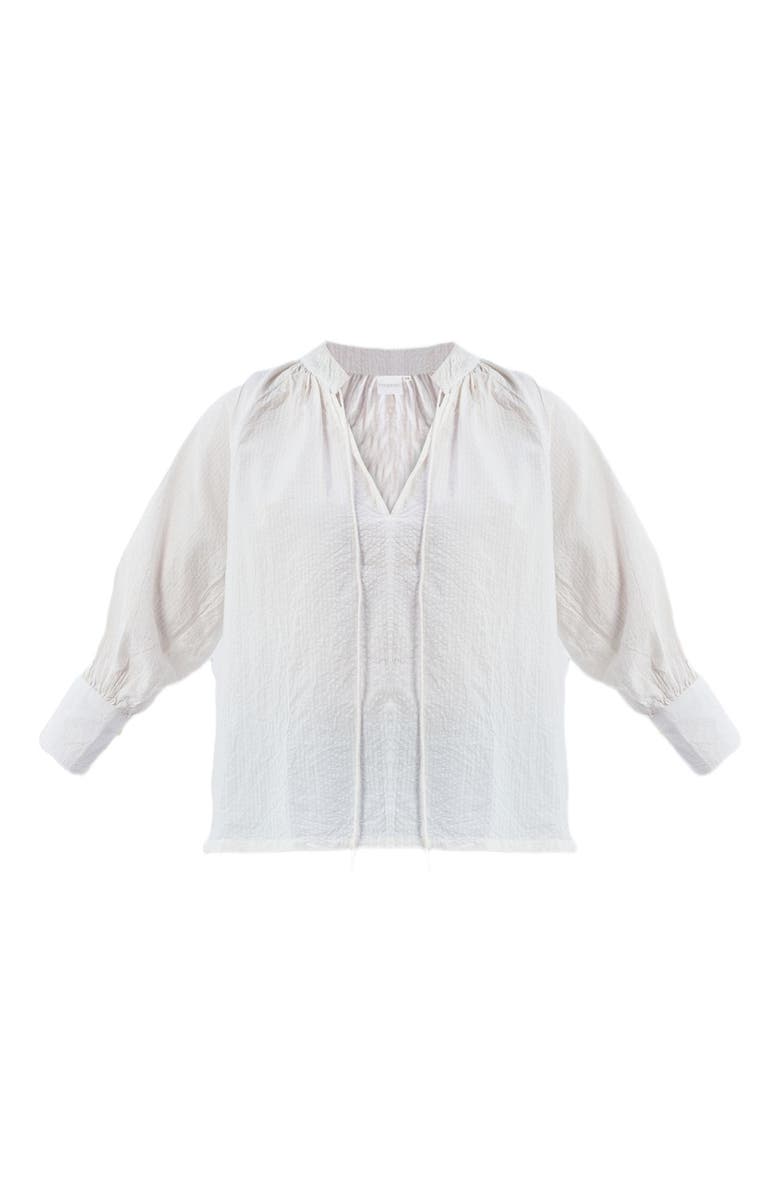 Reistor Relaxed Fit Top with Front-tie in White, Alternate, color, Striped Horizon