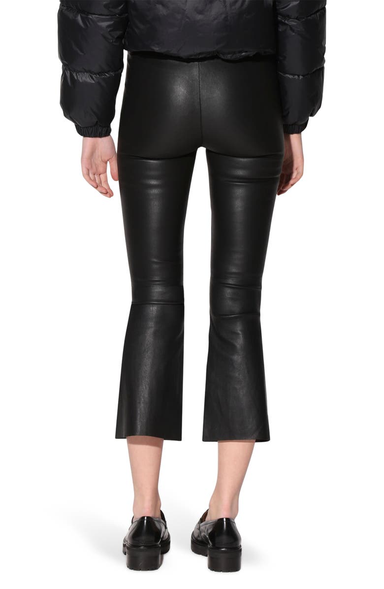 Walter Baker Luisa Leather Crop Flare Leg Pants, Alternate, color, Black