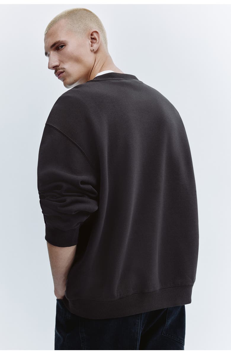 H&M Loose Fit Sweatshirt, Alternate, color, Dark Brown/Ramones