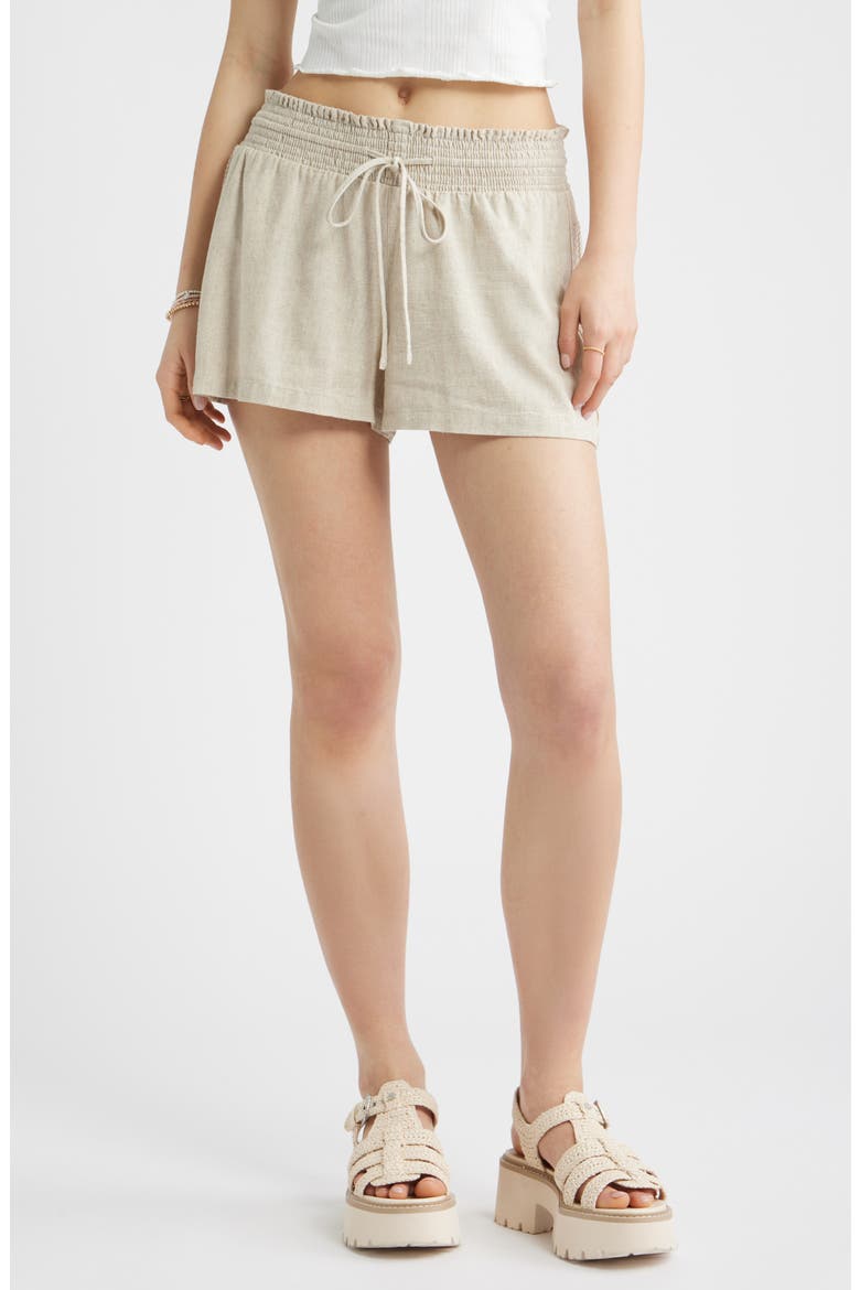Linen Blend Shorts, Main, color, NATURAL