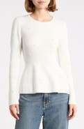 Madden Girl Pearly Embellished Peplum Sweater