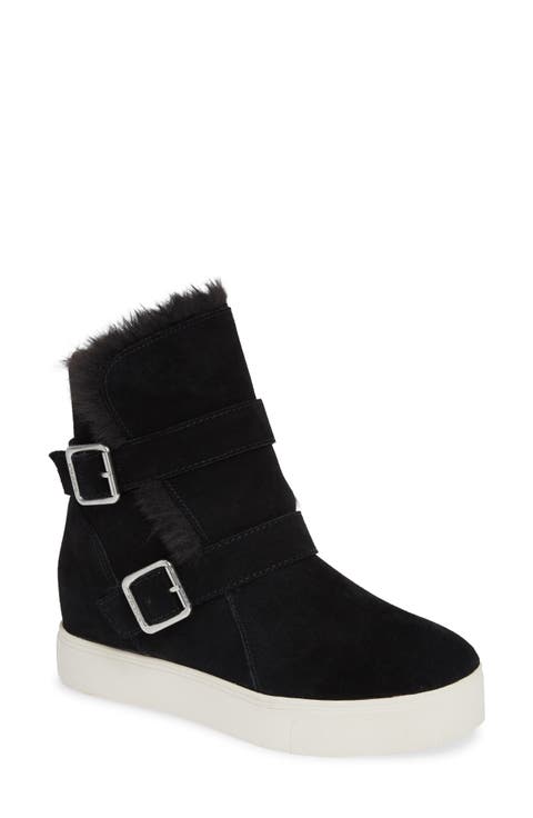 Wells Faux Fur Trim High Top Sneaker (Women)