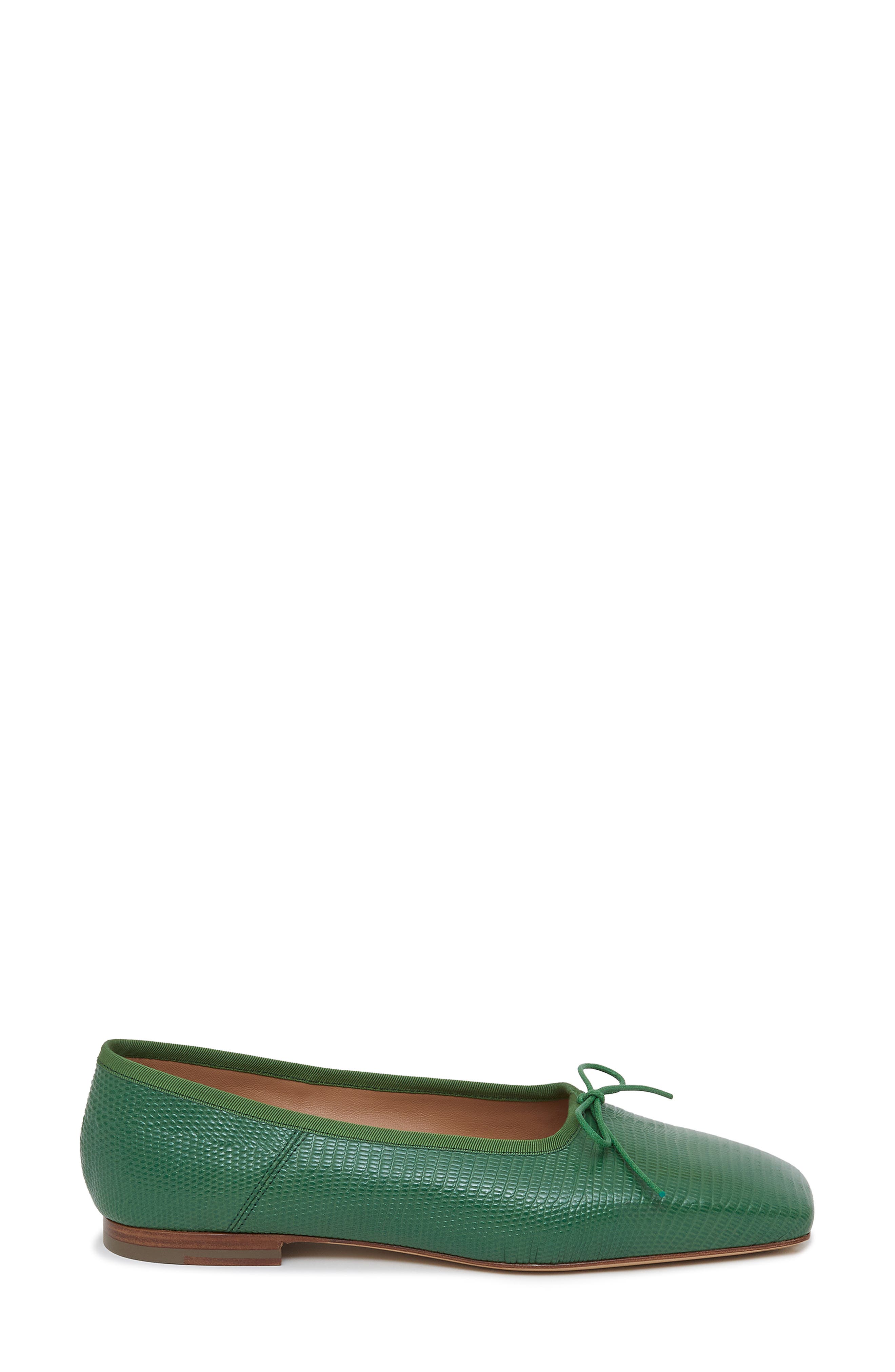 Mansur Gavriel Snakeskin Embossed Square Toe Ballerina Flat (Women ...