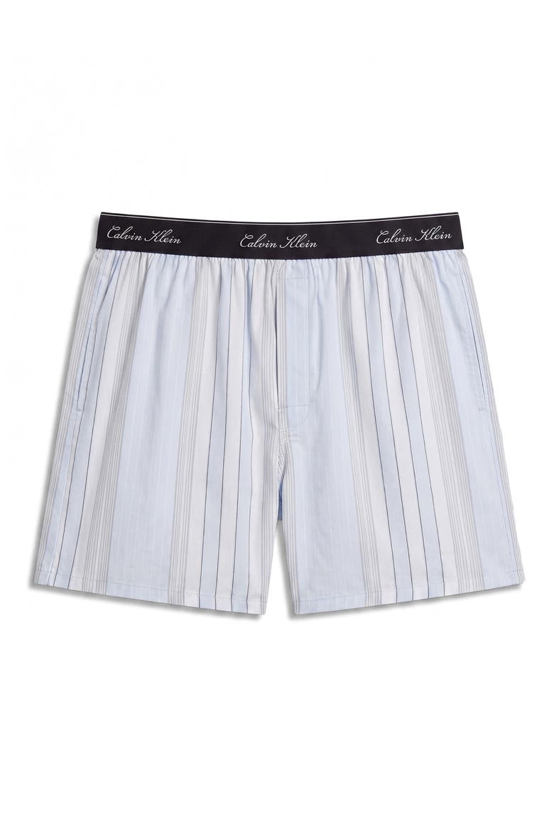 Logo Cotton Poplin Boxers, Alternate, color, CREST STRIPE ICE CASTLE