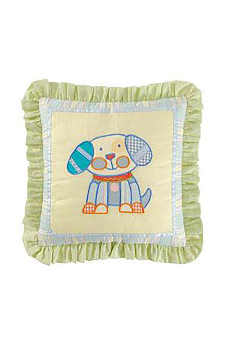 Lil Wonder Dog Quilted Accent Pillow 14" x 14", Main, color, Green