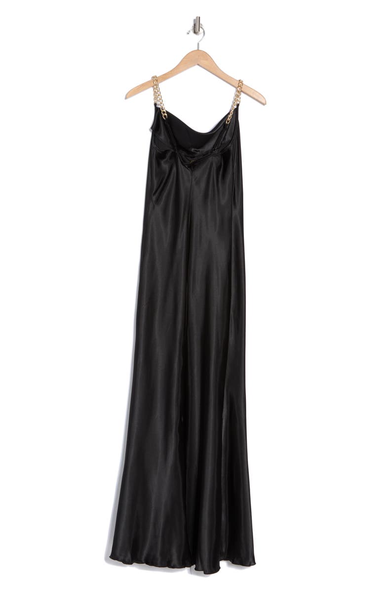 bebe X Ciara Chain Strap Satin Dress, Alternate, color, 