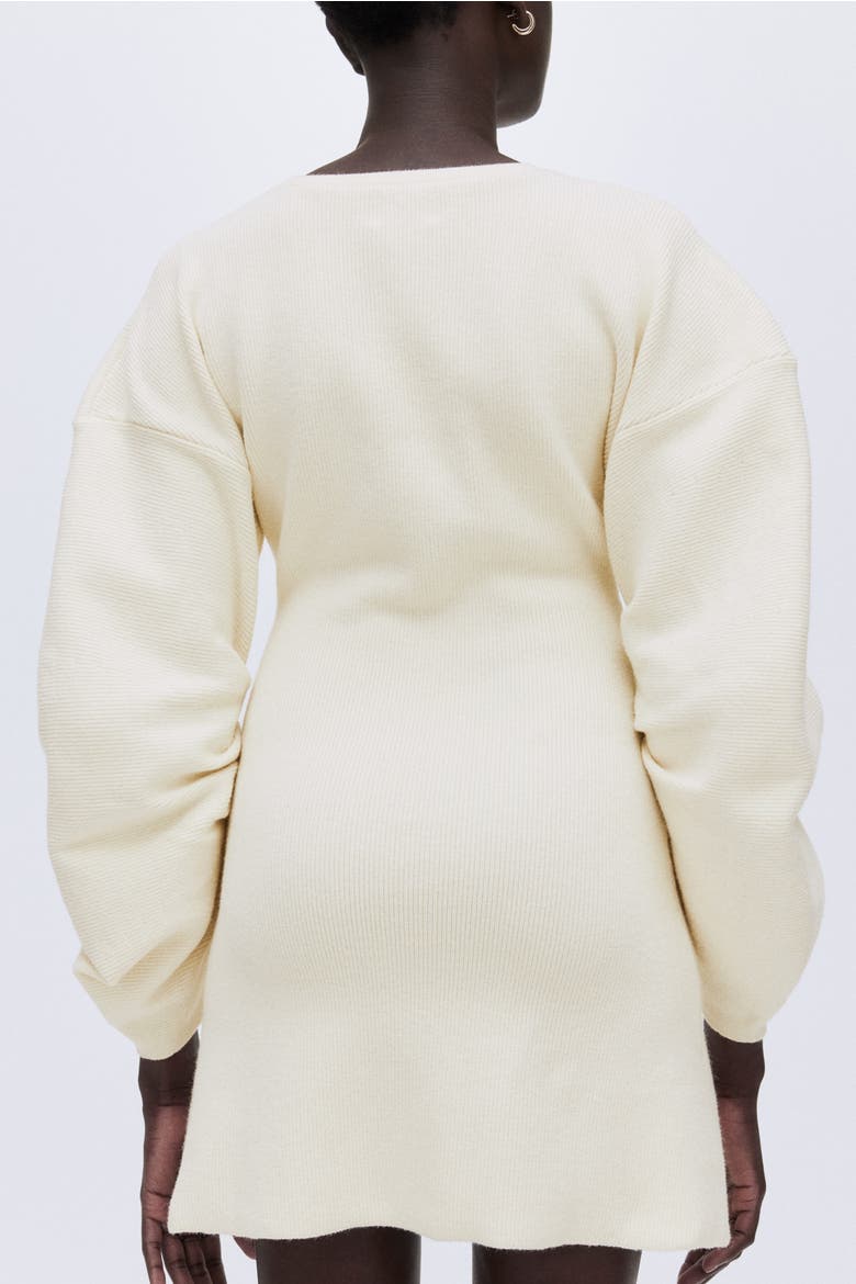 Viscose-blend Rib-knit Dress, Alternate, color, Cream