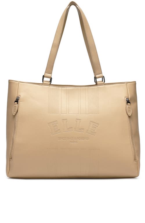 Elle Roamer 24l Vegan Leather Weekender Tote Bag In Brown