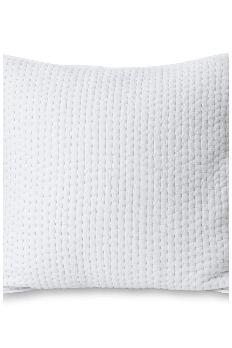 Seed Stitch Quilted Pillow Sham, Alternate, color, White