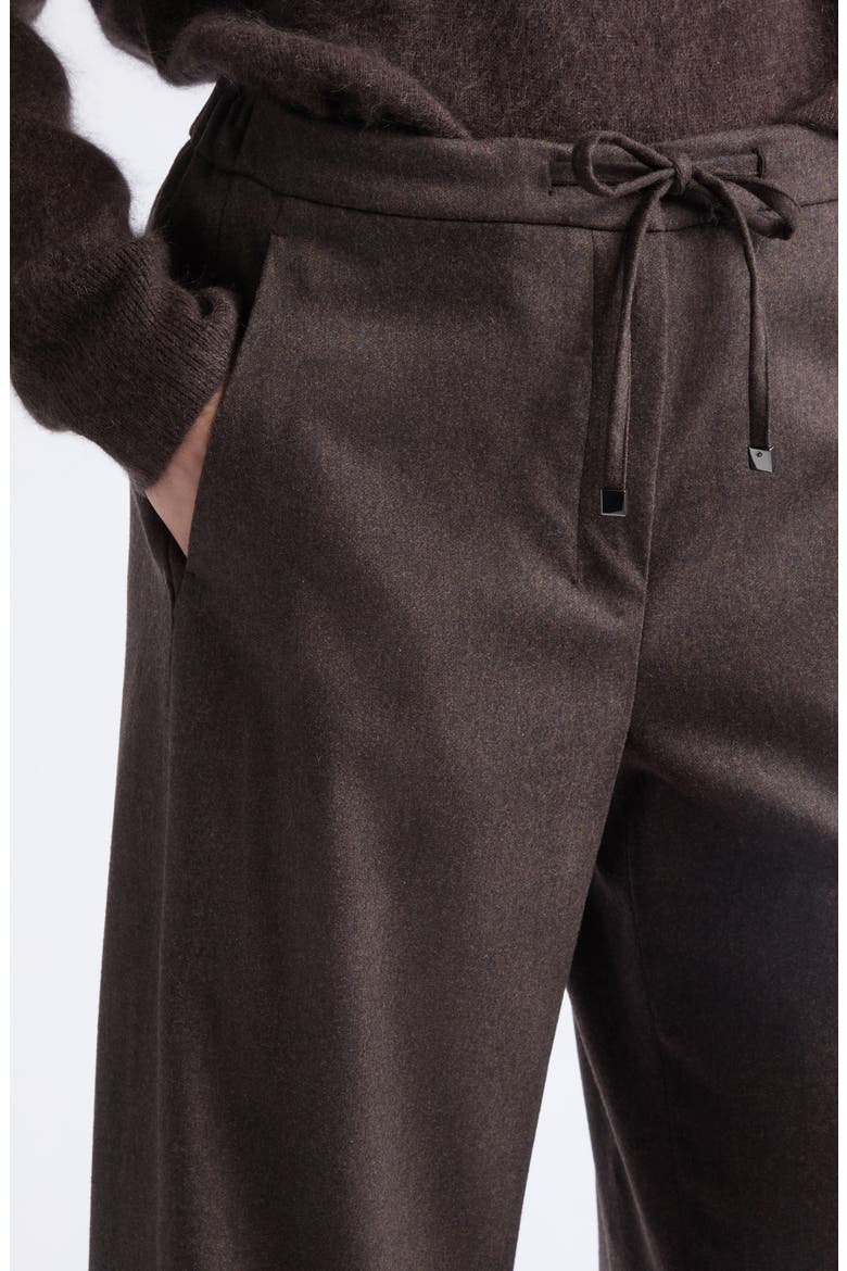 Floria Stretch Virgin Wool Crop Pants, Alternate, color, BROWN