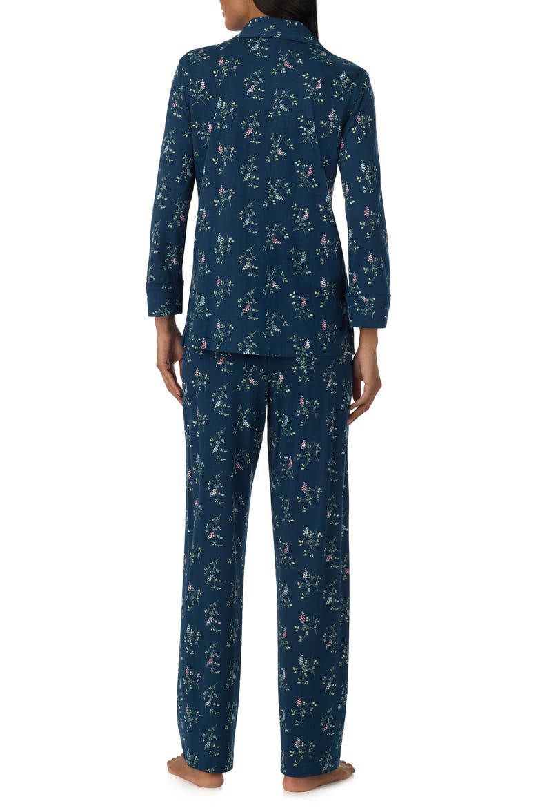 Print Cotton Blend Pajamas, Alternate, color, NAVY/ PRINT