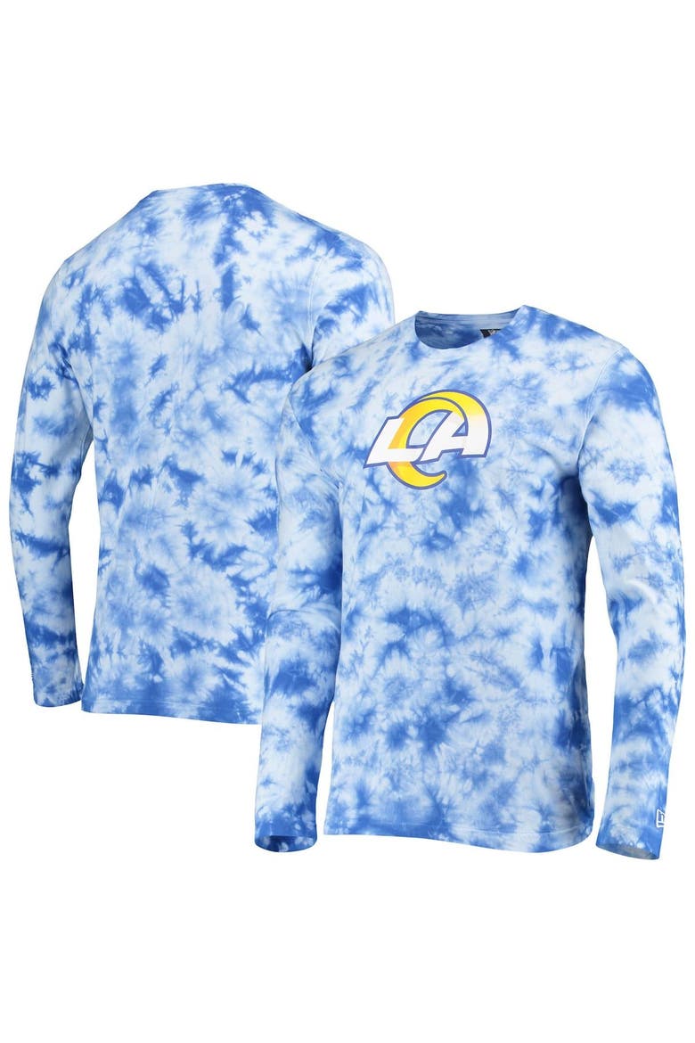Men's New Era Royal Los Angeles Rams Tie-Dye Long Sleeve T-Shirt, Main, color, Royal