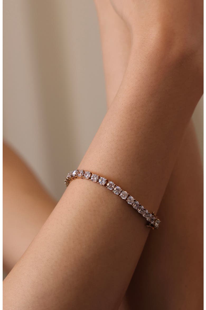 Roman Dusk Tennis Bracelet, Alternate, color, Crystal Clear & Gold