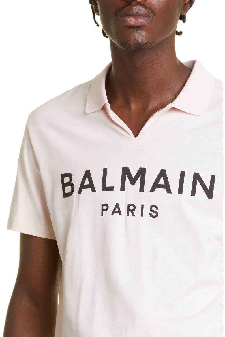 Men's Cotton Logo Polo, Alternate, color, OFA ROSE POUDRE/ NOIR