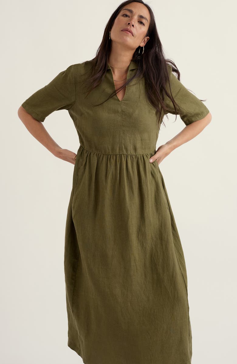 Seasalt Cornwall Fen Violet Linen Midi Shirtdress, Alternate, color, Creek