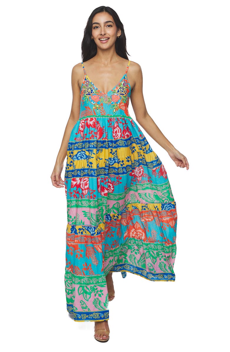 RANEES Bead Embellished Maxi Dress, Alternate, color, Blue