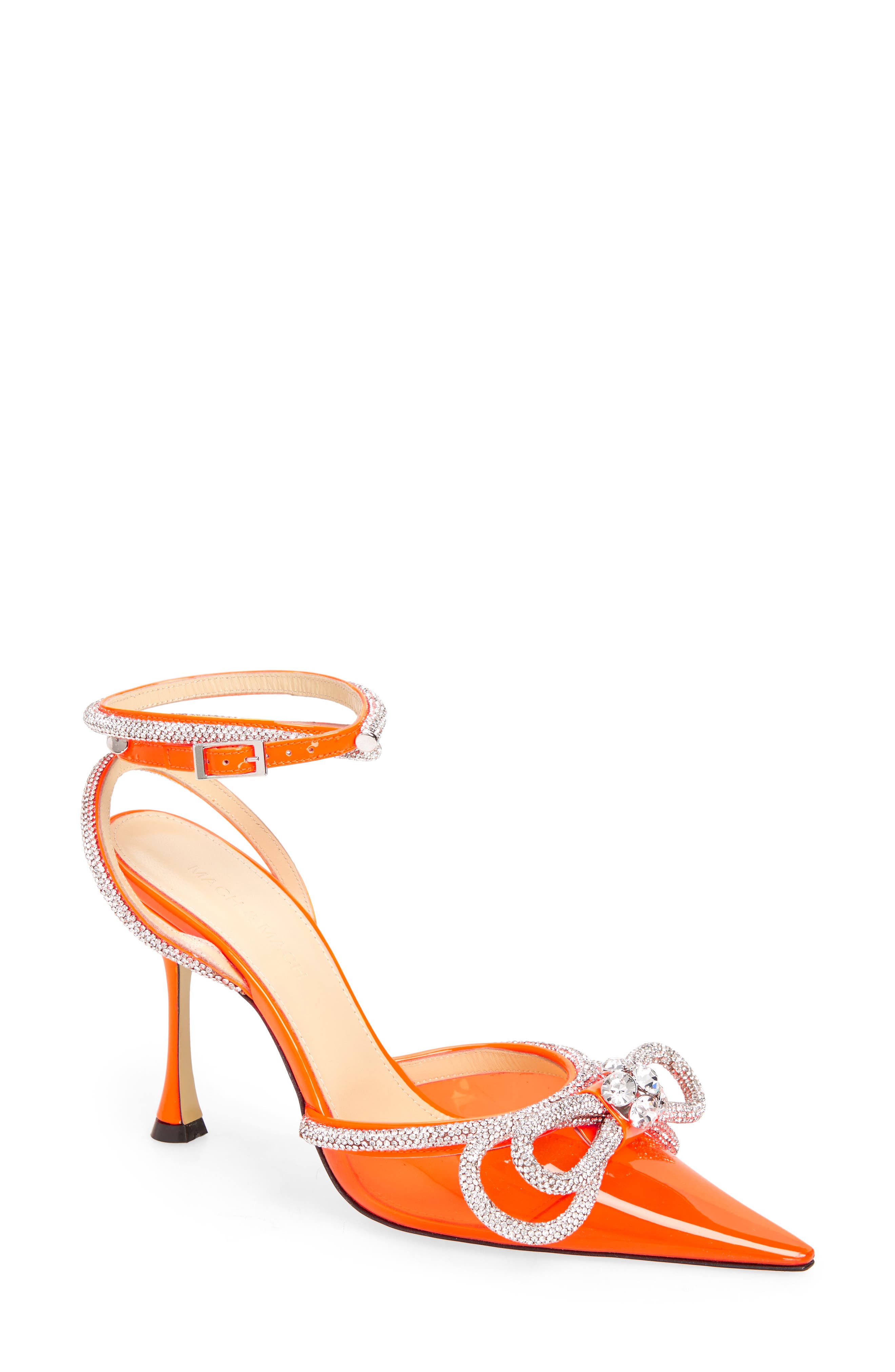 Mach & Mach Crystal Double Bow Pointed Toe Pump, Main, color, 