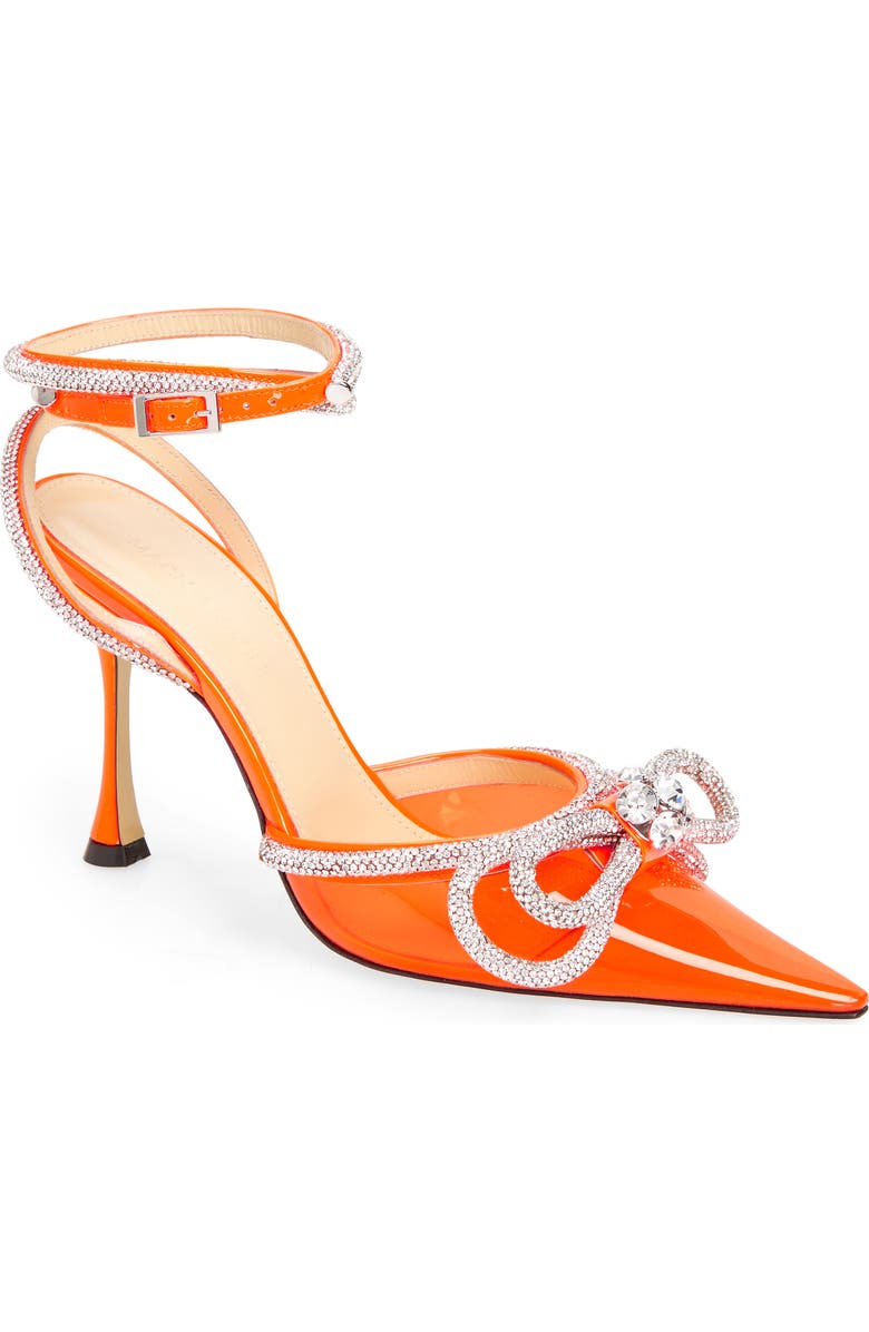 Mach & Mach Crystal Double Bow Pointed Toe Pump, Main, color,