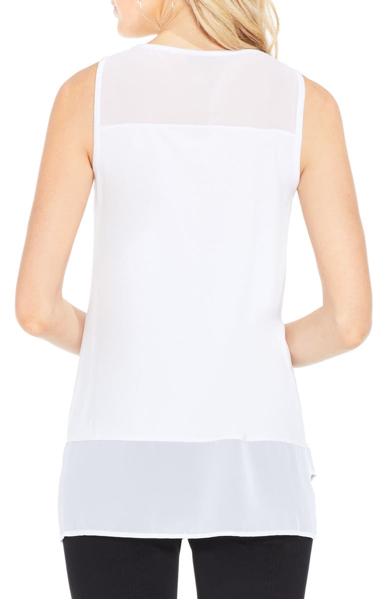 Vince Camuto Sleeveless Mixed Media Top, Alternate, color,