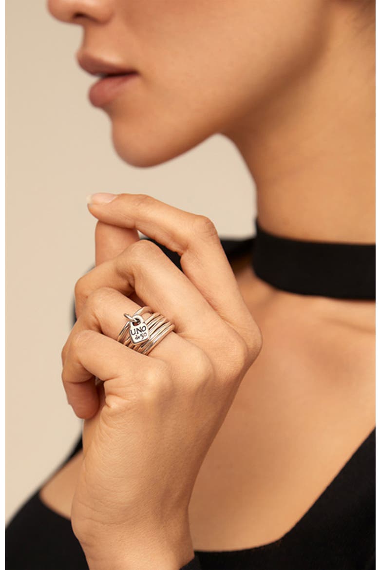 Sterling Silver-Plated Multi-Ring, Alternate, color, Silver