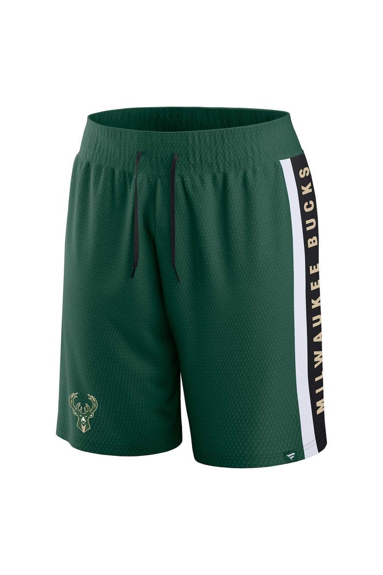 Men's Fanatics Branded Hunter Green Milwaukee Bucks Referee Iconic Mesh Shorts, Alternate, color, Hunter Green