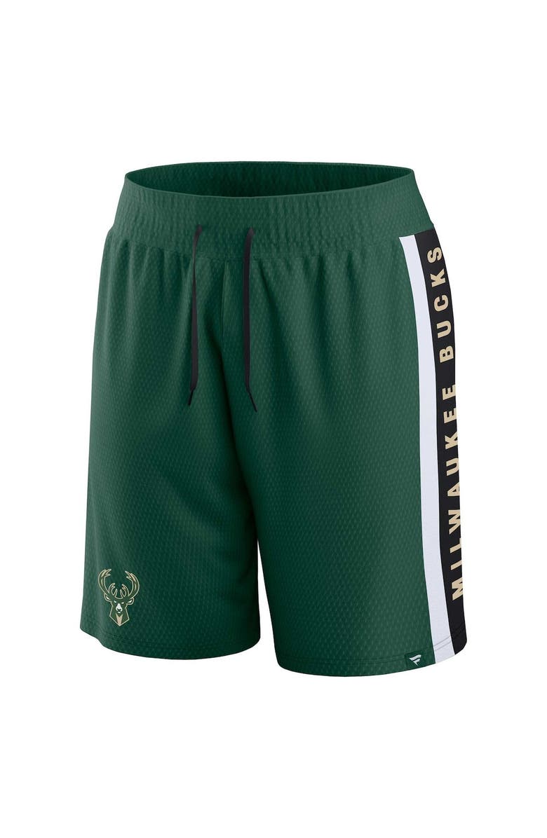 FANATICS Men's Fanatics Branded Hunter Green Milwaukee Bucks Referee Iconic Mesh Shorts, Alternate, color, Hunter Green