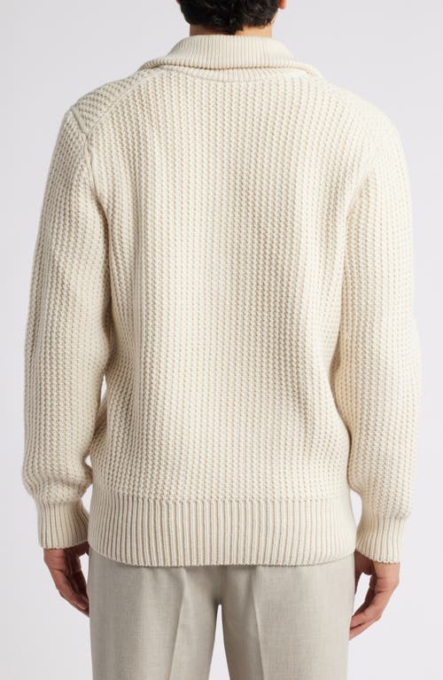 HUGO BOSS BOSS EXMAIMO HALF BUTTON VIRGIN WOOL SWEATER