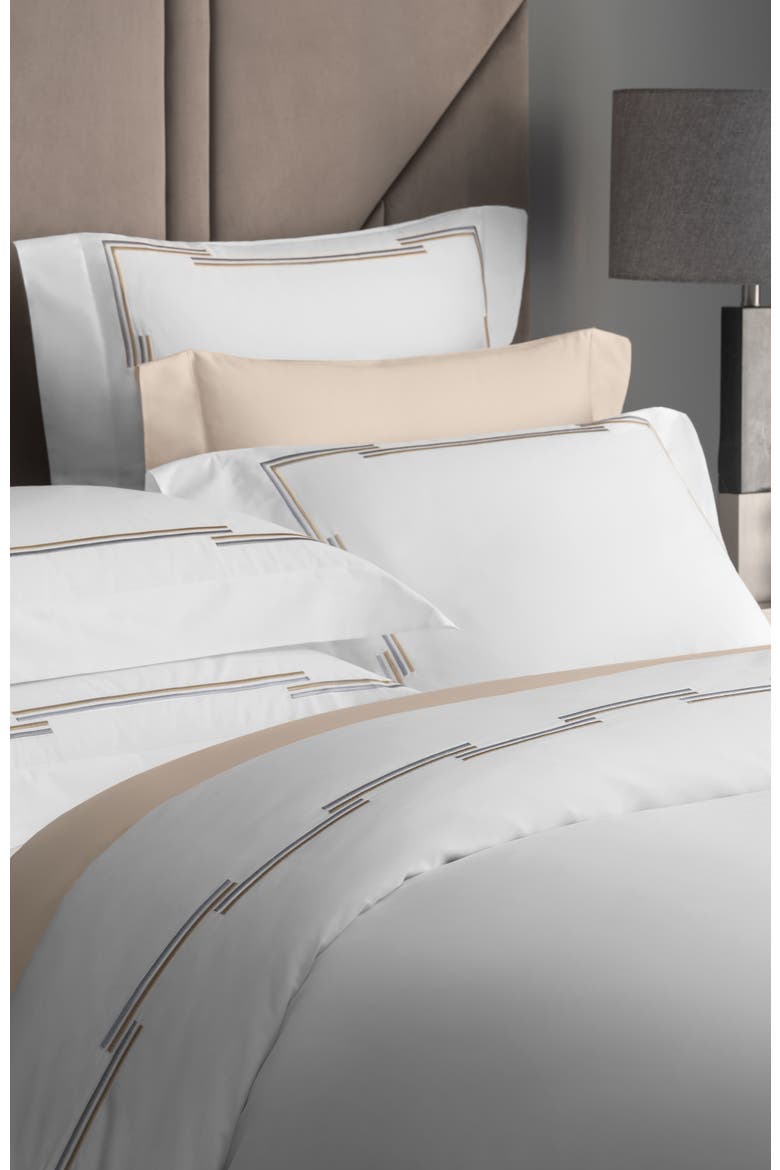 Metalisi Embroidery duvet cover, Alternate, color, White
